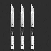 Deli Utility knife Retractable with 30 Degree Snap Off Blade 9MM Box Cutter Knife, Office Vinyl and Paper Cutting Craft Knives