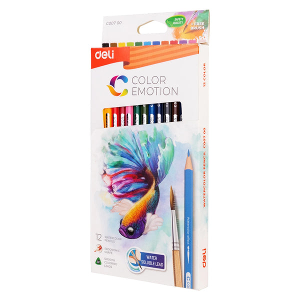 Deli Watercolor Pencil 12 / 24 / 36 Color Drawing Pen Art Set