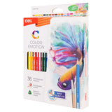 Deli Watercolor Pencil 12 / 24 / 36 Color Drawing Pen Art Set Children Kids Painting Sketching Water Color Pencil Kit