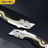 Deli Zinc Alloy Retractable Box Cutter Premium taglierino professionale Utility Knife Wallpaper cuchillos Stationery Tools нож