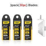 Deli Zinc Alloy Retractable Box Cutter Premium taglierino professionale Utility Knife Wallpaper cuchillos Stationery Tools нож