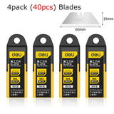 Deli Zinc Alloy Retractable Box Cutter Premium taglierino professionale Utility Knife Wallpaper cuchillos Stationery Tools нож