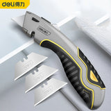 Deli Zinc Alloy Retractable Box Cutter Premium taglierino professionale Utility Knife Wallpaper cuchillos Stationery Tools нож