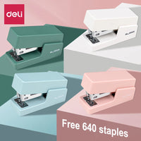 Deli stapler student use Mini small stapler Portable Multifunction Binding Machine Children cute Home Office Send staples