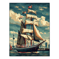 Diamond Painting Waves Sailboat  Art New Series 2024 Sunset  Full Diamond Mosaic Cross Stitch Set Home Wall Decoration Gift