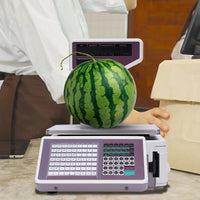 Digital Price Computing Scale 66LB/30KG Digital Weight Price Scale Label Printing Scale Double-sided Display Screen Scale