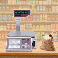 Digital Price Computing Scale 66LB/30KG Digital Weight Price Scale Label Printing Scale Double-sided Display Screen Scale