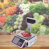 Digital Price Computing Scale 66LB/30KG Digital Weight Price Scale Label Printing Scale Double-sided Display Screen Scale