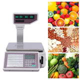 Digital Price Computing Scale 66LB/30KG Digital Weight Price Scale Label Printing Scale Double-sided Display Screen Scale
