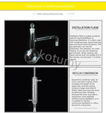 Dispositivo De Extração De Óleo Essencial Purificação De Água Destilada Destilação De Vidro, Tubo De Condensado, Laboratório Químico, 500 1000ml