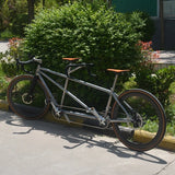 Double Disc Brake Direct Mount Titanium Tandem Bicycle Twin Bike, 700C * 45C