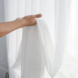Dreamwood High Quality Luxury Chiffon Solid White Sheer Curtains for Living Room Bedroom Decoration Window Voiles Tulle Curtain