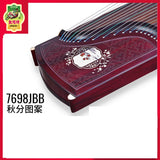 Dunhuang Guzheng 7698JBB Leaved Yellow Sandalwood Autumnal Equinox Pattern Professional Performance Zither Musical Instruments