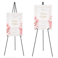AOOKMIYA Easy Storage  Art Easel with Clip Wedding Sign White Easel Stand Solid Metal Display Stand School Use