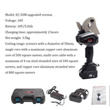 Elétrica Ratchet Cabo Cortador, Bateria De Lítio Hidráulica, Ferramenta De Corte De Cabo, Tesoura De Cabo Portátil, 18V