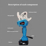 Elétrica Ratchet Cabo Cortador, Bateria De Lítio Hidráulica, Ferramenta De Corte De Cabo, Tesoura De Cabo Portátil, 18V