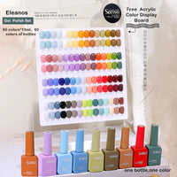 Eleanos New 60 Colors Nail Gel Polish Set Color Gel Polish 60 Different Bottles Nail Art Design Whole Set Nail Gel Learner Kit