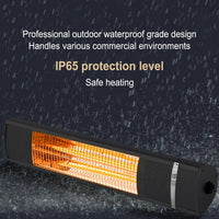 Electric Outdoor Heater Smart Remote Control 3 Level Adjustment IP65 Waterproof Infrared Patio Heater EU Plug 220V for Outdoor
