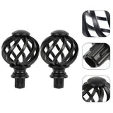 Elegant Curtain Rod Finials End Drapery Caps Replacement Not Deform Plastic Window Head Rods Spiral Ball Drape Accessories