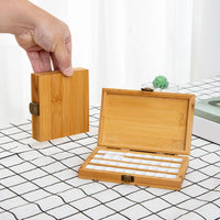 AOOKMIYA  Empty Bamboo Paint Palette with Lid Art Palette for Painters Students Studio 24 Grids