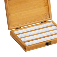 AOOKMIYA  Empty Bamboo Paint Palette with Lid Art Palette for Painters Students Studio 24 Grids