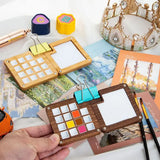 AOOKMIYA  Empty Wooden Watercolor Palette Ins Style Travel Portable Mini Watercolor Acrylic Paint Box Square Tray Box Art Painting Supplie