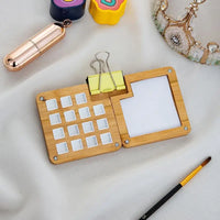 AOOKMIYA  Empty Wooden Watercolor Palette Ins Style Travel Portable Mini Watercolor Acrylic Paint Box Square Tray Box Art Painting Supplie