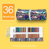 Estética em Canvas Rollable Pencil Case, Escola Grande Capacidade, Armazenamento de Lápis Coloridos, Roll Up Case para Artista, 36, 48, 72 Slots