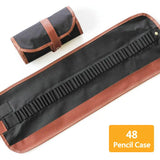 Estética em Canvas Rollable Pencil Case, Escola Grande Capacidade, Armazenamento de Lápis Coloridos, Roll Up Case para Artista, 36, 48, 72 Slots