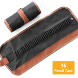 Estética em Canvas Rollable Pencil Case, Escola Grande Capacidade, Armazenamento de Lápis Coloridos, Roll Up Case para Artista, 36, 48, 72 Slots