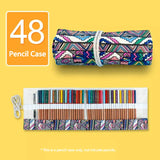 Estética em Canvas Rollable Pencil Case, Escola Grande Capacidade, Armazenamento de Lápis Coloridos, Roll Up Case para Artista, 36, 48, 72 Slots