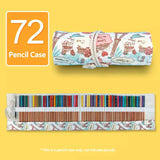 Estética em Canvas Rollable Pencil Case, Escola Grande Capacidade, Armazenamento de Lápis Coloridos, Roll Up Case para Artista, 36, 48, 72 Slots