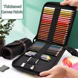 Estética em Canvas Rollable Pencil Case, Escola Grande Capacidade, Armazenamento de Lápis Coloridos, Roll Up Case para Artista, 36, 48, 72 Slots