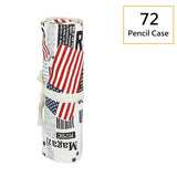 Estética em Canvas Rollable Pencil Case, Escola Grande Capacidade, Armazenamento de Lápis Coloridos, Roll Up Case para Artista, 36, 48, 72 Slots