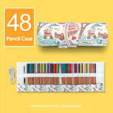 Estética em Canvas Rollable Pencil Case, Escola Grande Capacidade, Armazenamento de Lápis Coloridos, Roll Up Case para Artista, 36, 48, 72 Slots