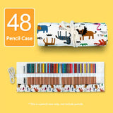 Estética em Canvas Rollable Pencil Case, Escola Grande Capacidade, Armazenamento de Lápis Coloridos, Roll Up Case para Artista, 36, 48, 72 Slots