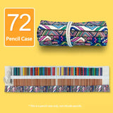Estética em Canvas Rollable Pencil Case, Escola Grande Capacidade, Armazenamento de Lápis Coloridos, Roll Up Case para Artista, 36, 48, 72 Slots