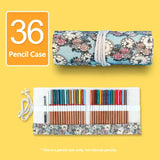 Estética em Canvas Rollable Pencil Case, Escola Grande Capacidade, Armazenamento de Lápis Coloridos, Roll Up Case para Artista, 36, 48, 72 Slots
