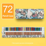 Estética em Canvas Rollable Pencil Case, Escola Grande Capacidade, Armazenamento de Lápis Coloridos, Roll Up Case para Artista, 36, 48, 72 Slots