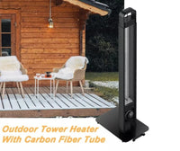 Factory Winter 2000W Adjustable Height LED Display Tower Outside Patio Heaters Outdoor Garden Heater With Carbon Fibre Tube