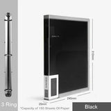 Fashion Colors 3 ring binder File Folder A4 Paper Organizer 2 Ring Clear Binder Sleeves Document Organizer PVC Bag A4 Folder