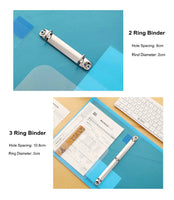 Fashion Colors 3 ring binder File Folder A4 Paper Organizer 2 Ring Clear Binder Sleeves Document Organizer PVC Bag A4 Folder