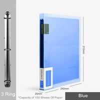 Fashion Colors 3 ring binder File Folder A4 Paper Organizer 2 Ring Clear Binder Sleeves Document Organizer PVC Bag A4 Folder