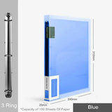 Fashion Colors 3 ring binder File Folder A4 Paper Organizer 2 Ring Clear Binder Sleeves Document Organizer PVC Bag A4 Folder