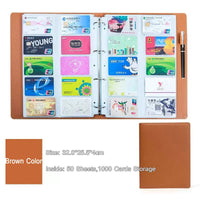 Fashion Colors Business Card Book Large Capacity Name Card Holder 1000 Business Cards Organizer PU Leather Card Holder Album