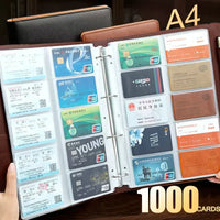 Fashion Colors Business Card Book Large Capacity Name Card Holder 1000 Business Cards Organizer PU Leather Card Holder Album