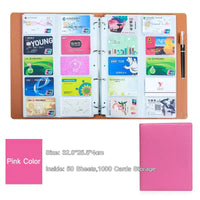Fashion Colors Business Card Book Large Capacity Name Card Holder 1000 Business Cards Organizer PU Leather Card Holder Album