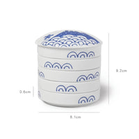 AOOKMIYA Five-layer Ceramic Palette with Cover Jingdezhen Blue and White Porcelain Chinese Painting Pigment Ink Box Pen Wash palette