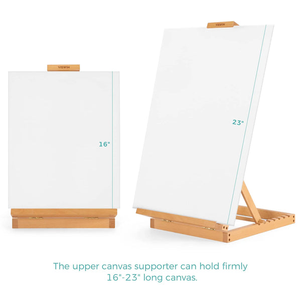 Solid Wooden Tabletop Easel for Kids Painting Drawing Canvas Stand