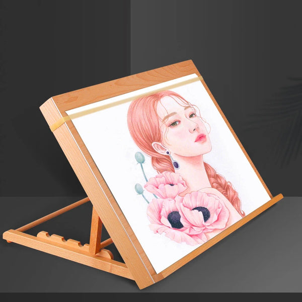 AOOKMIYA Folding Easel Portable Wood Desk Easel for Painting Artists K